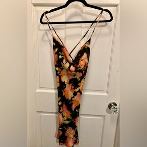 H&M Black Floral Slip Dress Medium New